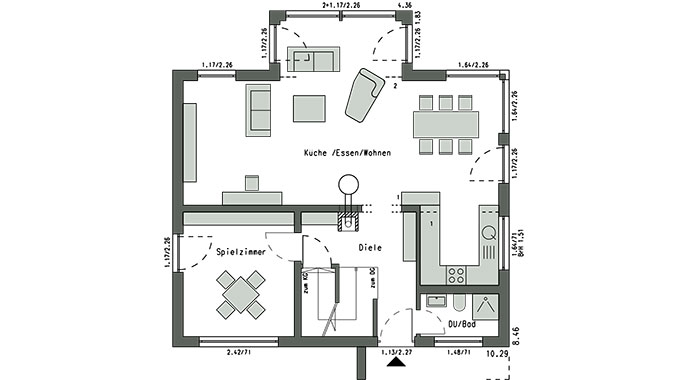 Grundriss Erdgeschoss Haus Stark von SchwörerHaus
