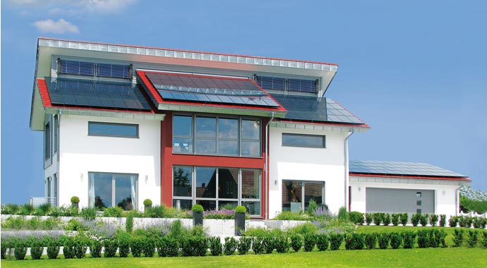 Fertighaus Weiss Musterhaus Plusenergiehaus Style Garten