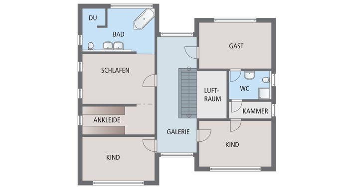 Solid-Haus Cube 250 Grundriss Obergeschoss
