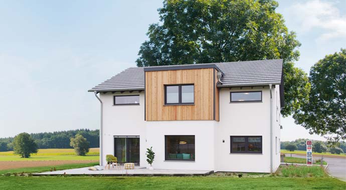 Außenansicht Musterhaus Günzburg von Fingerhut Haus