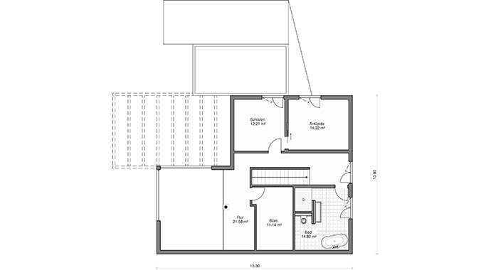 Grundriss Dachgeschoss Homestory 741 von Lehner-Haus