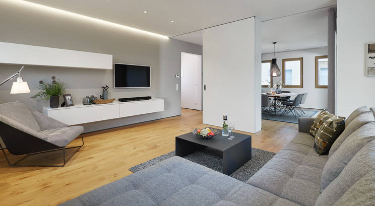 WeberHaus Ausstellungshaus Fellbach Wohnzimmer