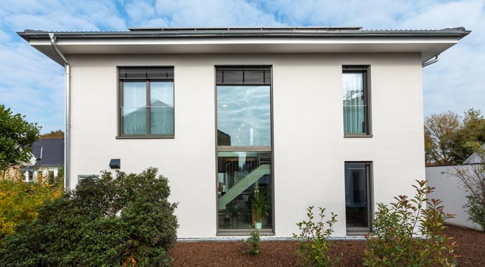 Außenansicht Musterhaus Mannheim von Talbau-Haus