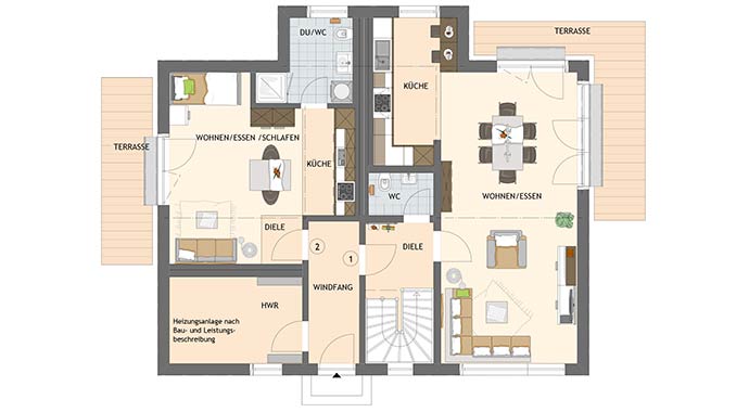 Grundriss Erdgeschoss Maxim 2 von FingerHaus