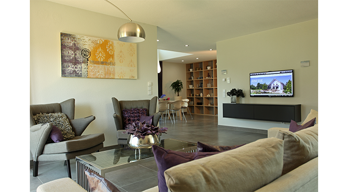 FingerHaus Musterhaus Neo 300 Wohnbereich