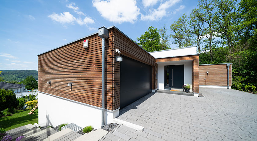 Frammelsberger Design 238 Haus Eichenwald Außenansicht Eingangsbereich