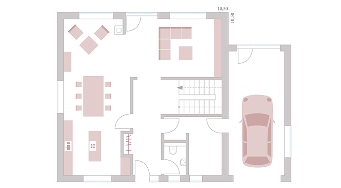 NORDHAUS Fertigbau Musterhaus Mühlheim-Kärlich Grundriss Erdgeschoss