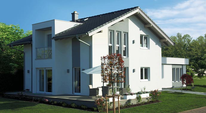 ELK Fertighaus Musterhaus ELK Living 153 Außenansicht