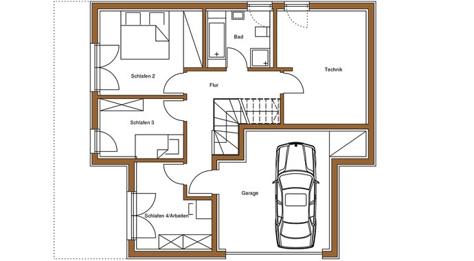 Gruber NaturHolzHaus Passivhaus England Grundriss Untergeschoss