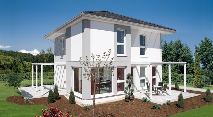 ELK-Fertighaus Musterhaus Comfort 131 Außenansicht