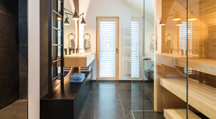 Badezimmer Musterhaus Klara von Regnauer Hausbau