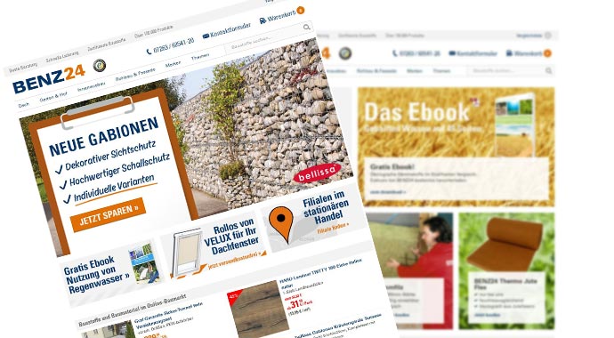 Screenshot Benz24 Baustoffe