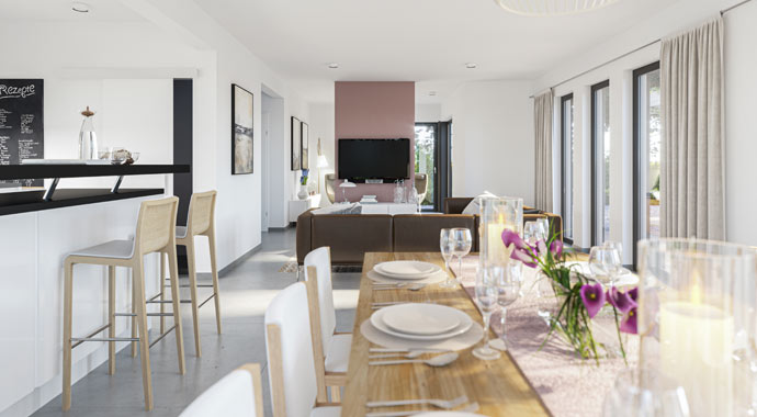 Wohnbereich Musterhaus Mülheim-Kärlich von Schwabenhaus