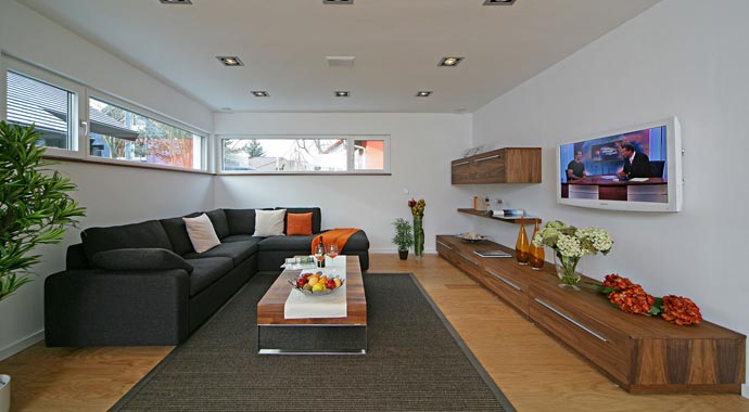 Fertighaus Weiss Plusenergiehaus Fellbach Emotion Wohnbereich