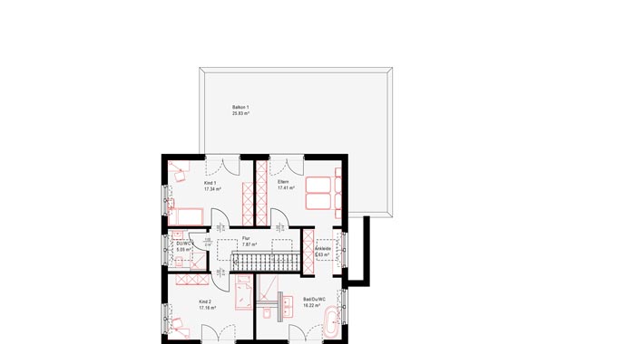 Okal Haus Musterhaus Günzburg Grundriss Dachgeschoss