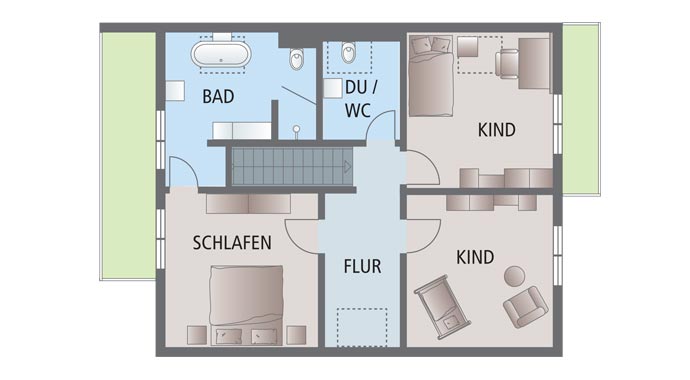 FingerHaus Neo 312 Musterhaus Bad Vilbel Grundriss Obergeschoss