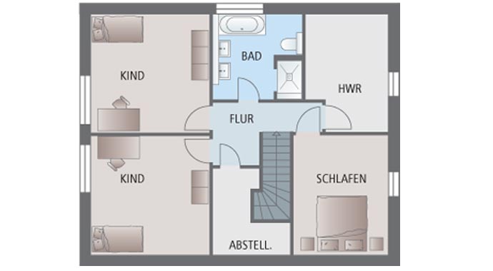 Viebrockhaus Kundenhaus Eckrodt - Classico 605 Wohnbereich Grundriss Dachgeschoss 