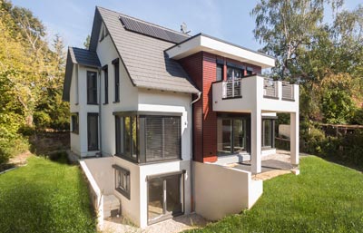 Außenansicht Musterhaus Berlin-Wildau von STREIF Haus