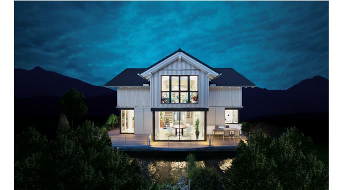 Musterhaus Graz Classic von Griffner Fertighaus Außenansicht