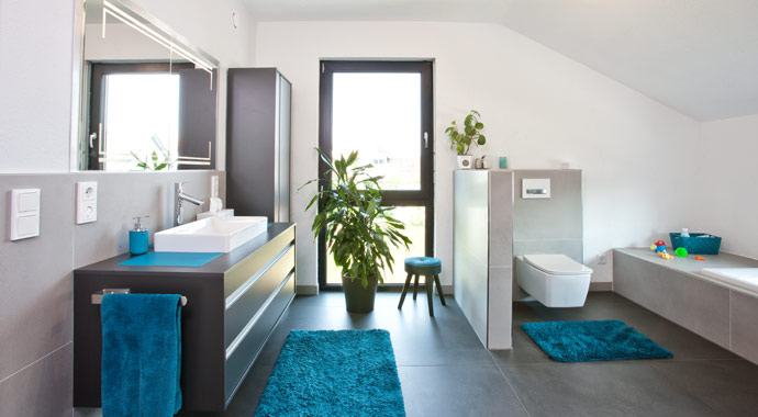 Badezimmer Kundenhaus HILZENDEGEN von Living Fertighaus