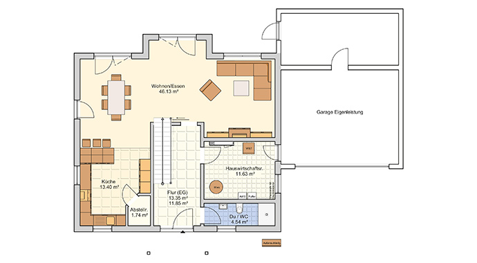 Grundriss Erdgeschoss Kundenhaus Amika von Fingerhut Haus