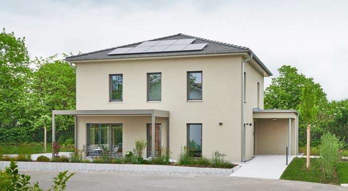 Außenansicht Musterhaus Urbanlife von Fertighaus WEISS