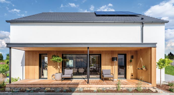 Außenansicht Musterhaus Klara von Regnauer Hausbau