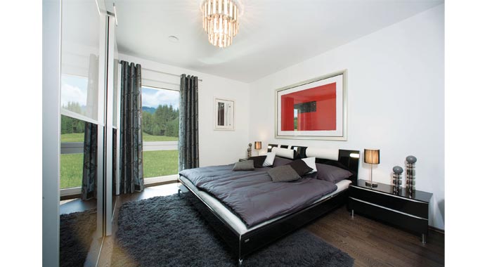 Elk Fertighaus Musterhaus Bungalow 113 Schlafzimmer