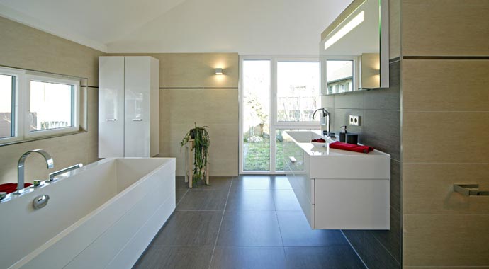 Fertighaus Weiss Musterhaus Vario Classic Bad