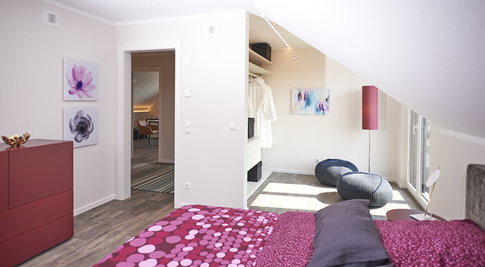 Schlafzimmer Musterhaus Stockholm von Rensch-Haus