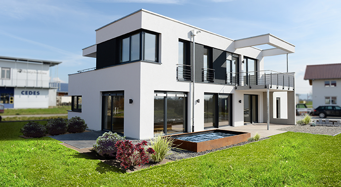 FBW Fertigbauwochner Musterhaus Rheinhausen Außenansicht