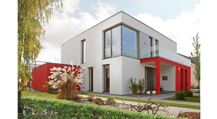 Rötzer-Ziegel-Element-Haus Musterhaus München Außenansicht