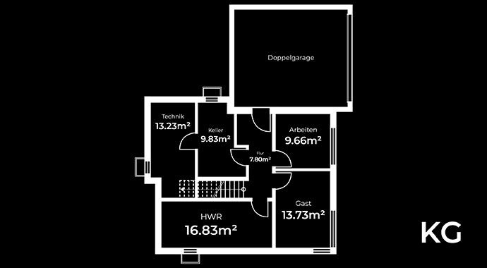 Grundriss Kellergeschoss Haus Degenhardt von BAUMEISTER-HAUS