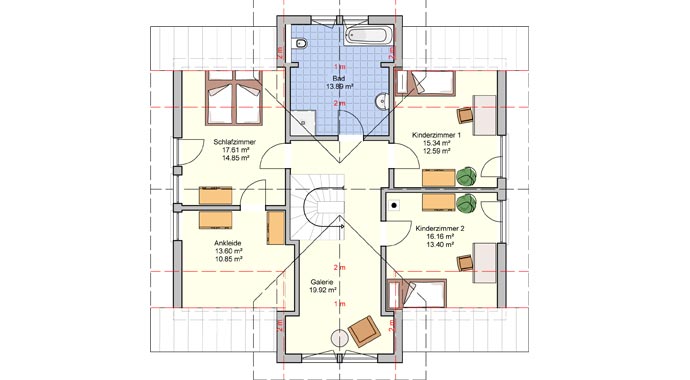 Fingerhut Haus Altes Musterhaus Bad Vilbel L 120.20 Grundriss Obergeschoss