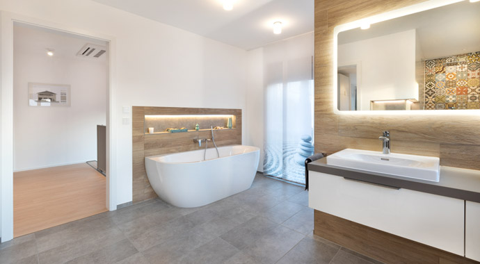 Badezimmer Musterhaus Mannheim von Talbau-Haus
