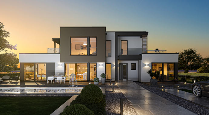 Außenansicht Musterhaus CONCEPT-M Erlangen von Bien-Zenker