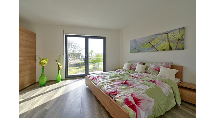 Büdenbender Hausbau Musterhaus Pascino Schlafzimmer
