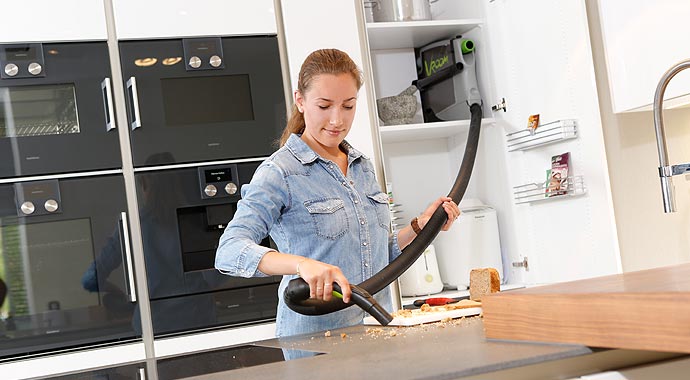 Vacustar Zentralstaubsauger in der Küche
