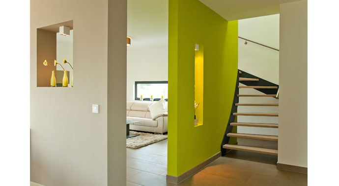 Büdenbender Hausbau Musterhaus Brentano Treppenaufgang