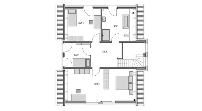 Heinz von Heiden Musterhaus Ratzeburg Grundriss Obergeschoss