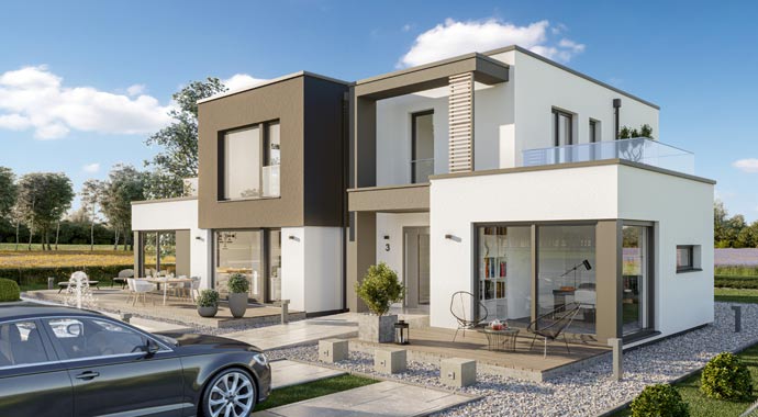 Außenansicht Musterhaus CONCEPT-M Erlangen von Bien-Zenker