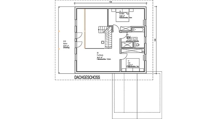 Grundriss Dachgeschoss Sonnenhang von Sonnleitner