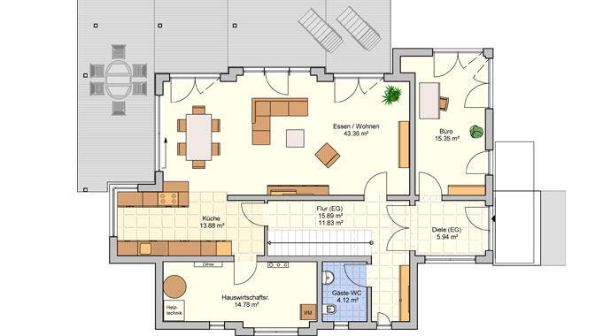 Fingerhut Haus Musterhaus Wuppertal R 140.20 Grundriss Erdgeschoss